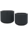 Safavieh Set Of 2 Lucca Planter Pots In Black