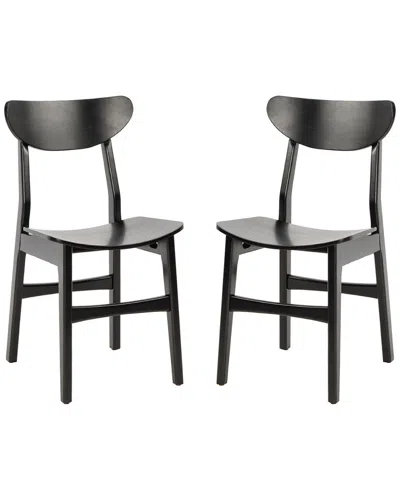 Safavieh Set Of 2 Lucca Retro Dining Chairs In Black