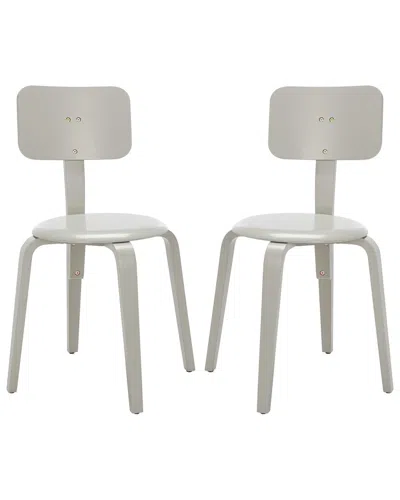 Safavieh Set Of 2 Luella Stackable Dining Chairs In Gray