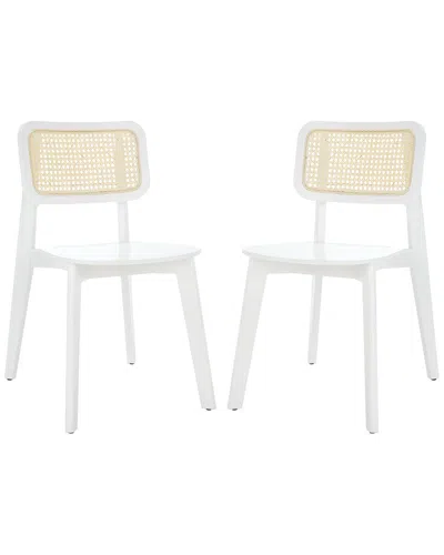 Safavieh Set Of 2 Luz Cane Dining Chairs In White