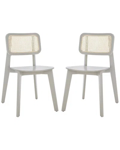 Safavieh Luz Cane Dining Chair In Grey