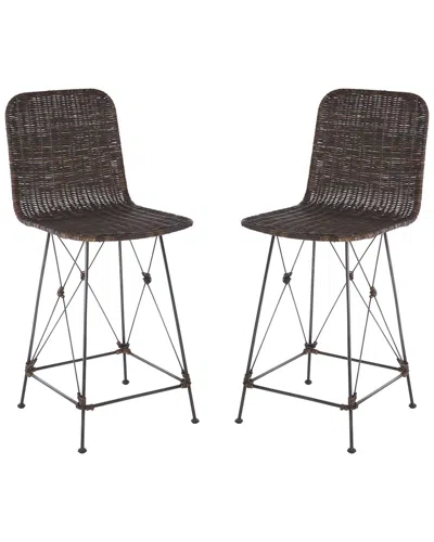Safavieh Set Of 2 Minerva Weaved Counter Stools