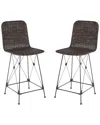 Safavieh Set Of 2 Minerva Weaved Counter Stools