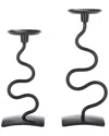 Safavieh Set Of 2 Nisi Dual Use Candlesticks In Black