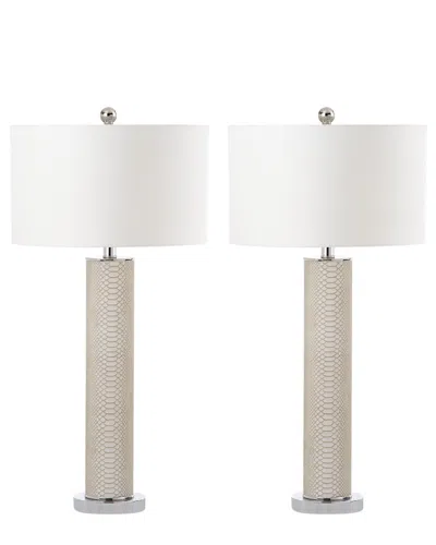 Safavieh Set Of 2 Ollie 32in Table Lamps In Gray