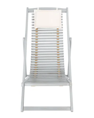 Safavieh Set Of 2 Outdoor Rendi Relax Chairs With Pillow In Grey