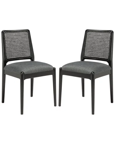 Safavieh Reinhardt Rattan Dining Chair In Black