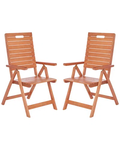 Safavieh Set Of 2 Rence Folding Chairs In Brown