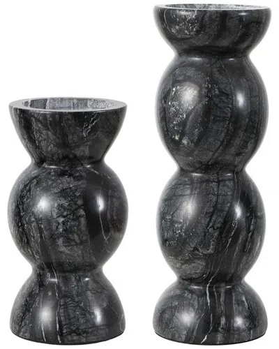 Safavieh Set Of 2 Rhodes Candle Holders In Black