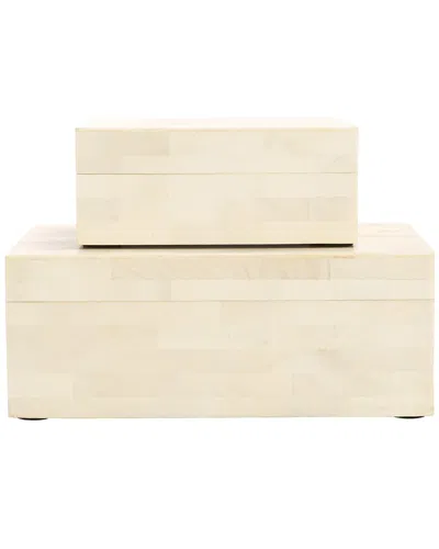 Safavieh Set Of 2 Sabi Decor Boxes In Brown