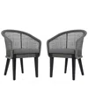 Safavieh Set Of 2 Saxon Rope Chairs In Gray