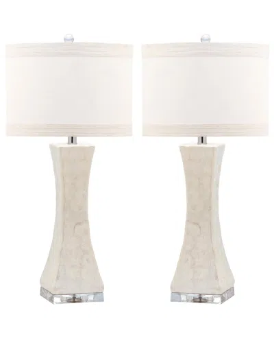 SAFAVIEH SAFAVIEH SET OF 2 SHELLEY 30.5IN TABLE LAMPS WITH USB PORT