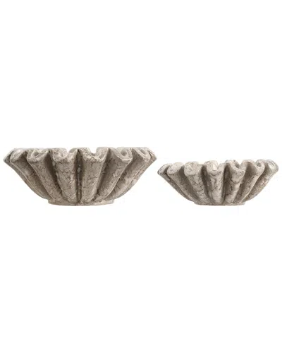 Safavieh Set Of 2 Soho Ruffle Bowls In Brown
