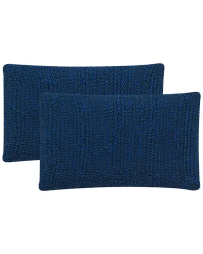 Safavieh Set Of 2 Soleil Solid Pillow In Blue