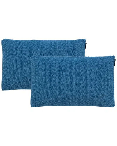 Safavieh Set Of 2 Soleil Solid Pillow In Blue