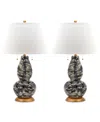 Safavieh Set Of 2 Swirls Table Lamps In Black,white