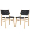 Safavieh Set Of 2 Taika Leather Dining Chairs