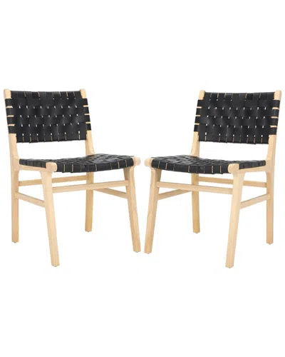 Safavieh Set Of 2 Taika Leather Dining Chairs