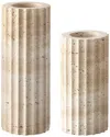 Safavieh Set Of 2 Teroi Travertine Vases