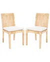 Safavieh Set Of 2 Tojo Cane Dining Chairs With Cushions