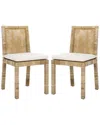 Safavieh Set Of 2 Tojo Cane Dining Chairs With Cushions