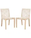 Safavieh Set Of 2 Tyria Leather Dining Chairs