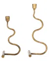 Safavieh Set Of 2 Zobi Taper Candlesticks In Gold