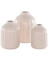 Safavieh Set Of 3 Decorative Ceramic Vases In Ivory