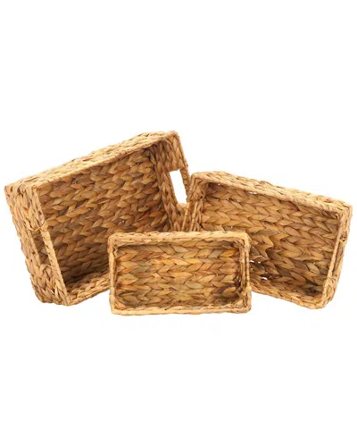 Safavieh Set Of 3 Reilly Baskets In Brown