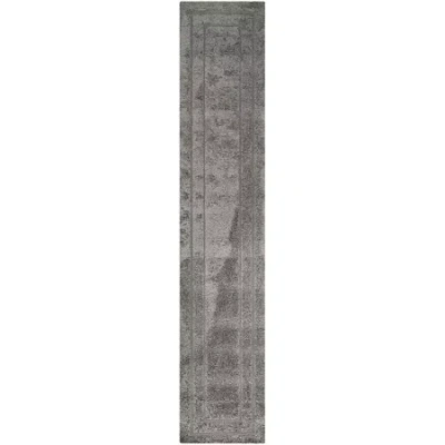 Safavieh Shag Collection Smith Solid Runner Rug In Gray