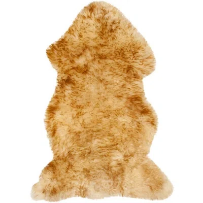 Safavieh Sheep Skin Natural Sheep Skin Made Within Acid Dying Sheep Skin Solid Color Rug In Champagne;copper Brown