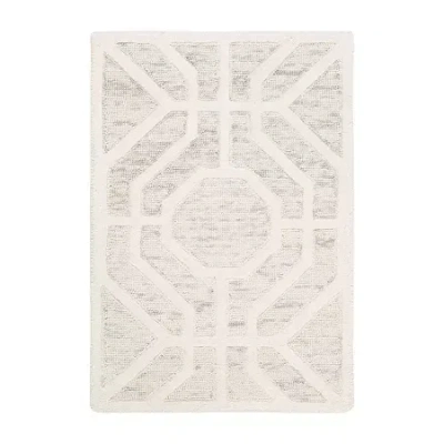 Safavieh Shelagh Geometric Hand Tufted Wool Rug In Gray