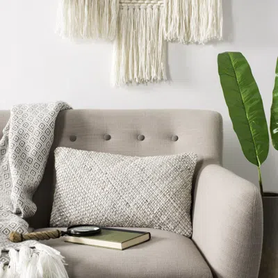 Safavieh Shelby Cowhide Pillow In White