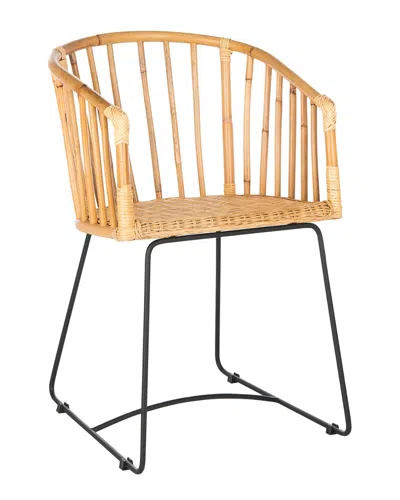 Safavieh Siena Rattan Barrel Dining Chair In Brown