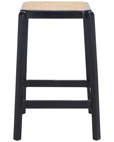 Safavieh Silus Backless Cane Counter Stool In Black