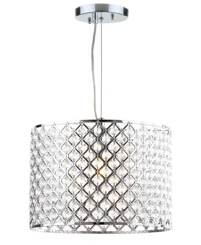 Safavieh Silva Beaded 12"d Adjustable Diamond Pendant In Clear,chrome
