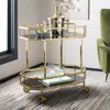 Safavieh Furniture Silva 2-tier Octagon Bar Cart In Brass