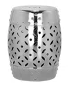 Safavieh Silver Lattice Coin Garden Stool