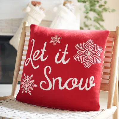 Safavieh Snowfall Pillow In Red
