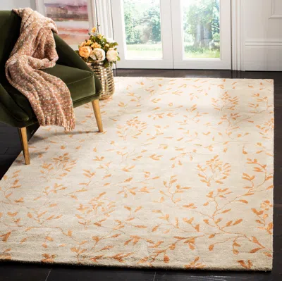 Safavieh Soho Hand Made Area Rug, Beige / Orange Contemporary Style Non-shedding In Neutral