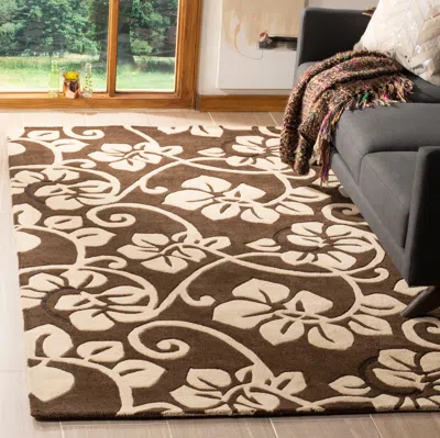 Safavieh Soho Hand Made Area Rug, Brown / Ivory Contemporary Style Non-shedding