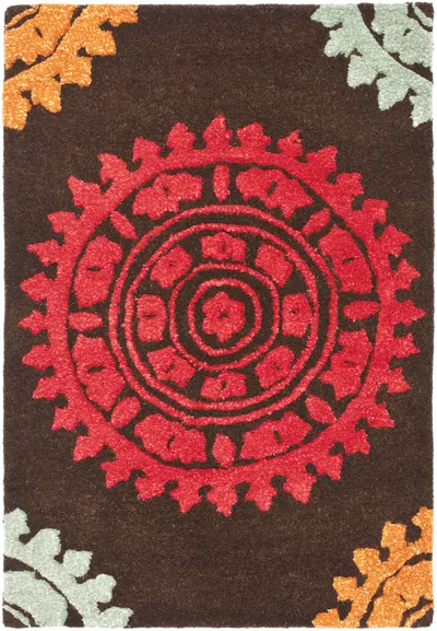 Safavieh Soho Hand Made Area Rug, Brown / Multi Bohemian Style Non-shedding