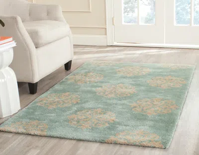 Safavieh Soho Hand Made Area Rug, Turquoise Transitional Style Non-shedding In Green
