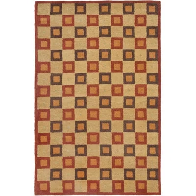 Safavieh Soho Hand Tufted Wool Pile Geometric Rug In Ivory,rust