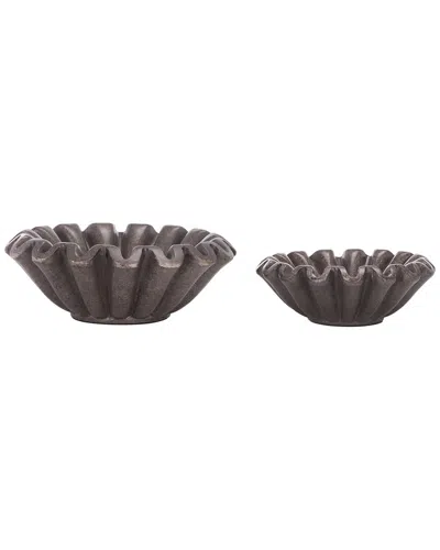 Safavieh Soho Resin Ruffle Bowls In Brown