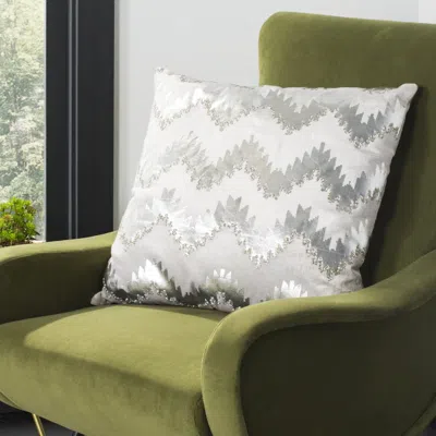 Safavieh Sophia Flamestitch Pillow In Gray