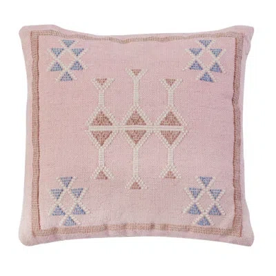 Safavieh Square Cotton Pillow Cover And Insert In Pink