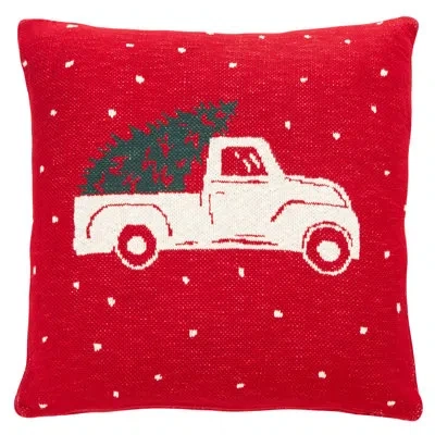 Safavieh Square Cotton Throw Pillow In Red