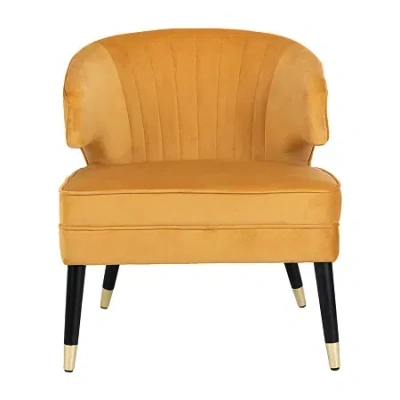 Safavieh Stazia Accent Tufted Wingback Chair In Yellow