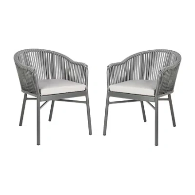Safavieh Stefano Outdoor Stackable Rope Chair In Gray